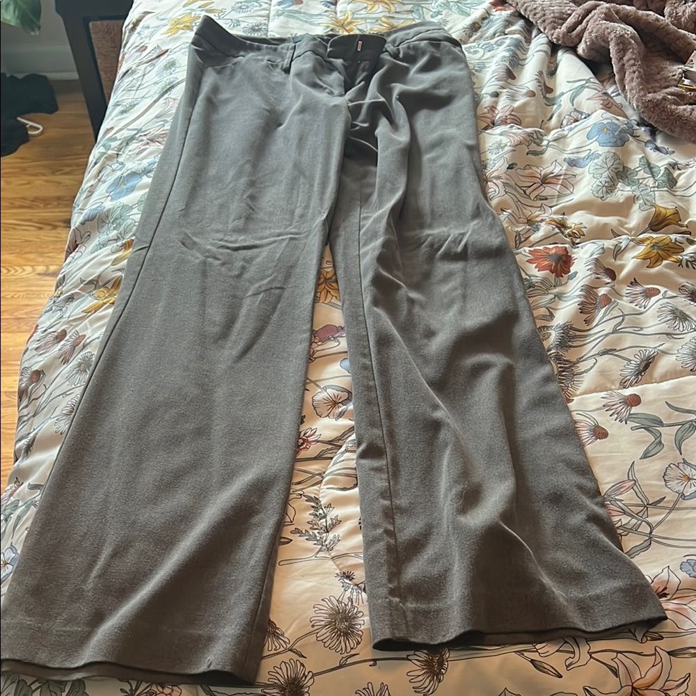 Gray Wide-Leg Trousers